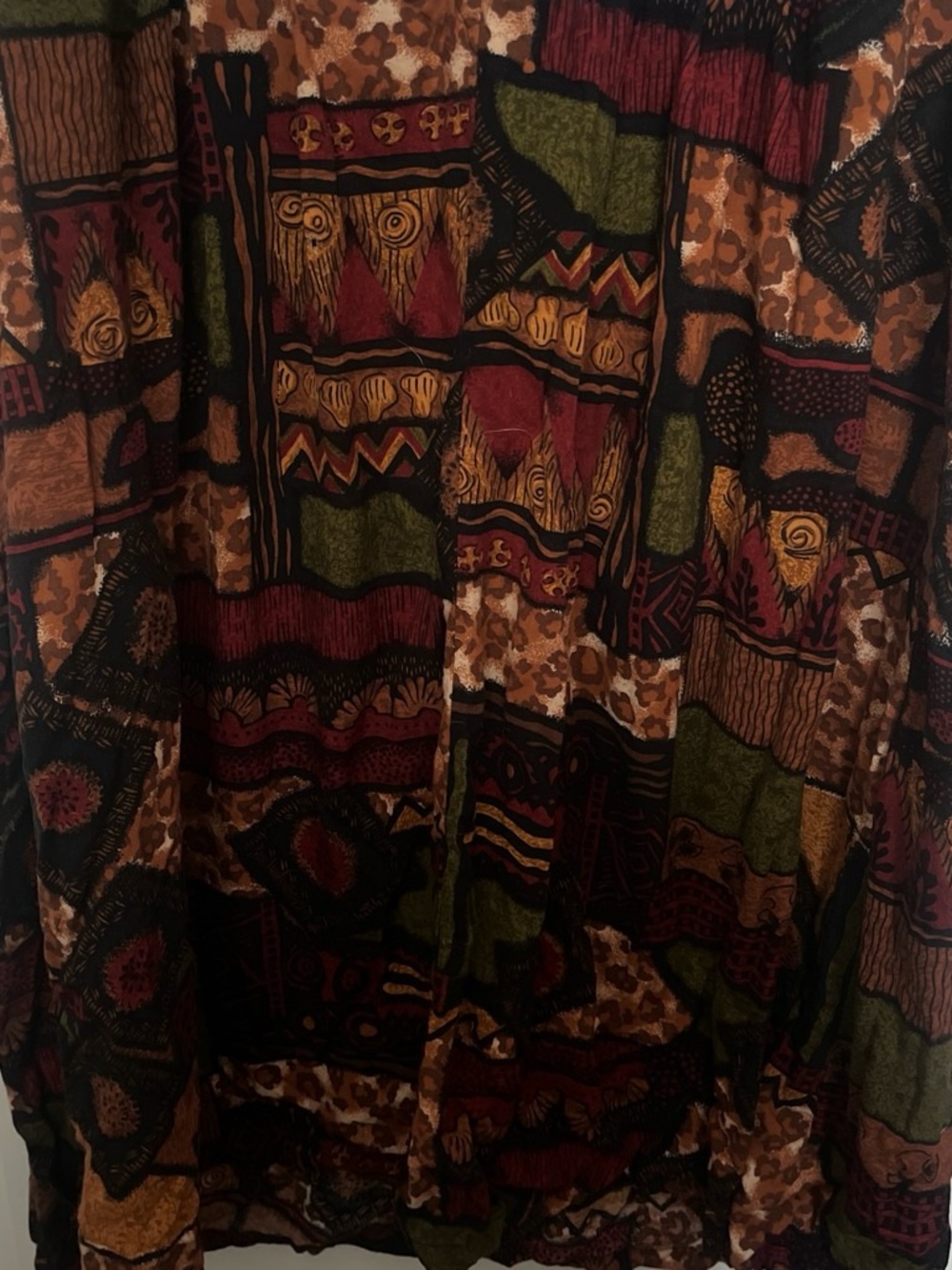 Vintage Blue Chambray Top Multicolor Patchwork Midi Dress - Picture 4 of 5